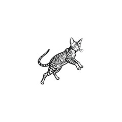 Vector illustration of Cute egyptian mau cat silhouette 