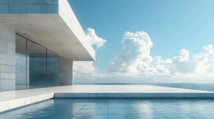 Obraz premium Modern Architecture with Ocean View