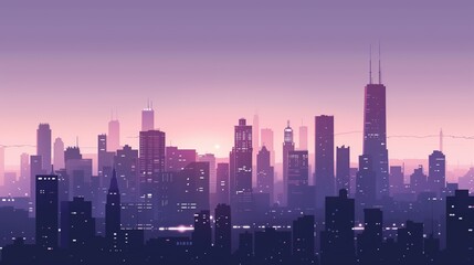 Obraz premium A detailed skyline illustration with precise lines captures the architectural beauty of each building.