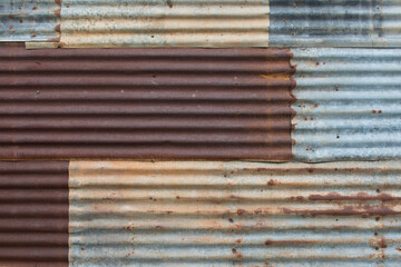 galvanized sheet texture background Old and rusty brown. galvanized leather