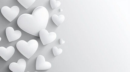 Beautiful white hearts background for Valentines Day decorations.
