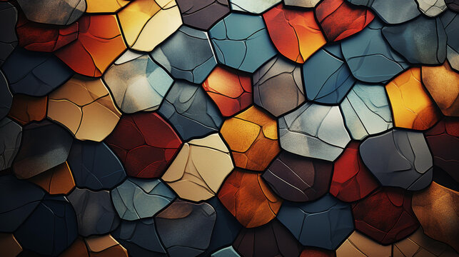 Detailed turtle shell patterns in earth tones, captured in intricate flat illustration with a textured design.