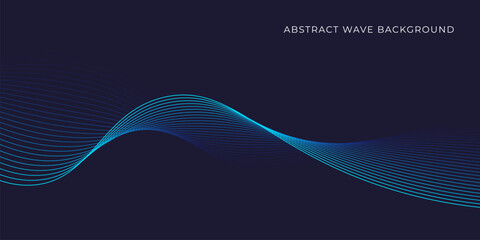 Abstract wave background with blue line pattern. Dynamic wave pattern. Futuristic technology concept. Vector illustration © IsyfiAnny