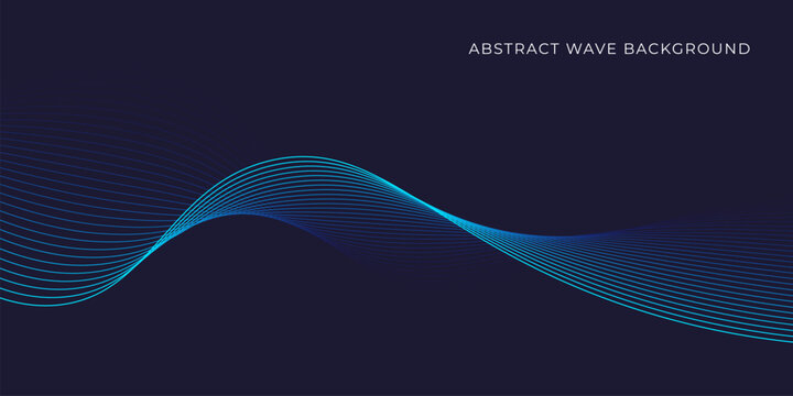 Abstract wave background with blue line pattern. Dynamic wave pattern. Futuristic technology concept. Vector illustration