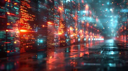 Fototapeta premium Abstract network grid with files and folders, futuristic software interface, digital document management system, store, search and organize documents, corporate business, paperless office 