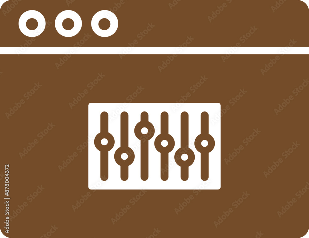 Canvas Prints sound mixer or equalizer on web page icon in brown and white color.