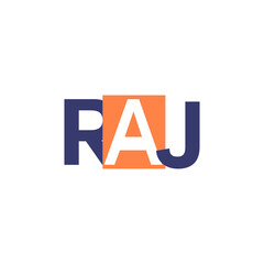 RAJ Creative text logo design