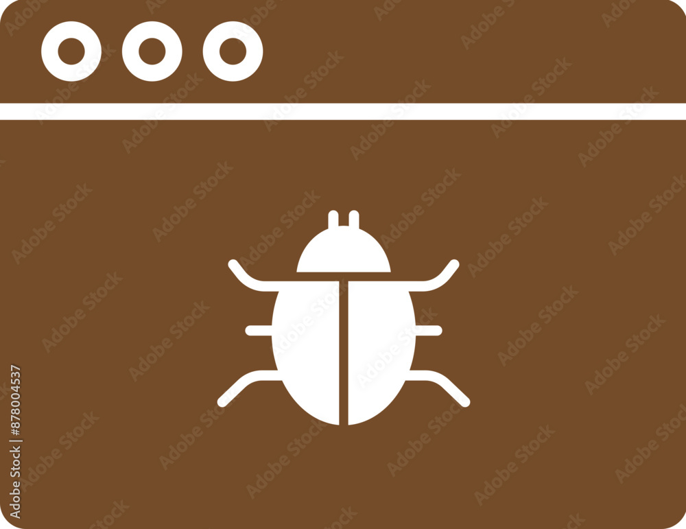 Canvas Prints malware browser icon in brown and white color.