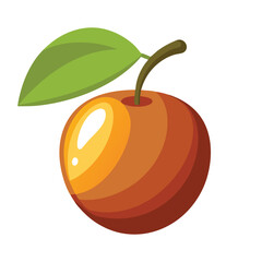  Jujube fruit flat vector illustration on white background.