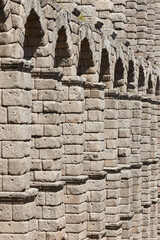 Roman aqueduct in Segovia. Landmark european engineering work. Spain