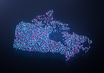 Illuminated Canada Digital Data Map Pink And Blue Neon Glowing Particles 3D Illustration