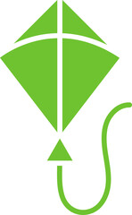 Green Kite icon in flat style.