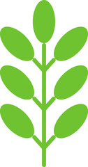 Green Leaves icon in flat style.