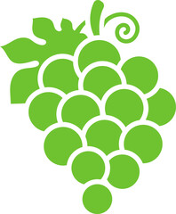 Green Grape bunch icon in flat style.