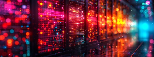 Obraz premium Abstract network grid with files and folders, futuristic software interface, digital document management system, store, search and organize documents, corporate business, paperless office 