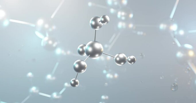 Phosphoric acid rotating 3d molecule, molecular structure of orthophosphoric acid, seamless video