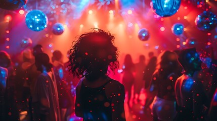 Silhouette of a Woman Dancing in a Nightclub
