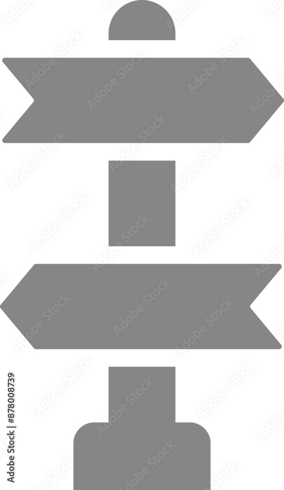 Sticker signpost (direction) icon in grey color.