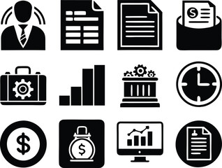 set of business icon illustration.idea, contact, target, organization, community, network, technology, businessman