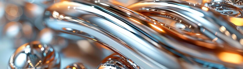 Industrial chrome bars intersecting, shiny products, modern architecture elements