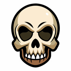 skull vector illustration, halloween skull house isolated on white, skull and crossbones, skull vector art