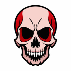 skull vector illustration, halloween skull house isolated on white, skull and crossbones, skull vector art