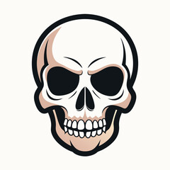 skull vector illustration, halloween skull house isolated on white, skull and crossbones, skull vector art
