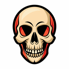 skull vector illustration, halloween skull house isolated on white, skull and crossbones, skull vector art