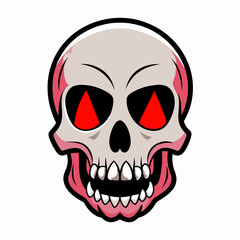 skull vector illustration, halloween skull house isolated on white, skull and crossbones, skull vector art