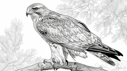 coloring book The majestic bald eagle soars through the sky, a symbol of freedom and strength.