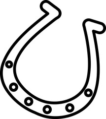 Line Art Illustration of Horseshoe Icon.