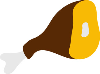 Flat Style Ham Icon in Colorful.
