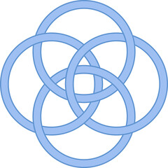 Celtic Knot Symbol or Icon in Blue Color.