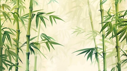 Fototapeta premium Bamboo Forest Illustration