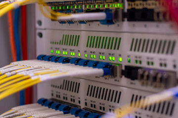 Closeup of network equipment