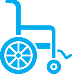 Blue Wheelchair icon or symbol.