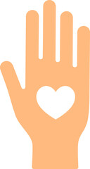 Heart in Hand for Charity Icon or symbol.