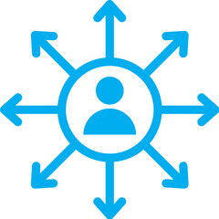 User Sharing or Connection icon in blue color.