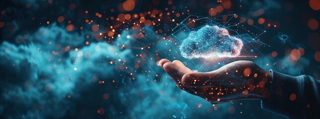 Fototapeta premium Digital Cloud Technology in a Hand