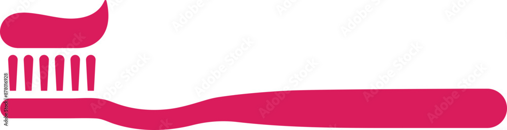 Canvas Prints isolated pink toothbrush icon or symbol.