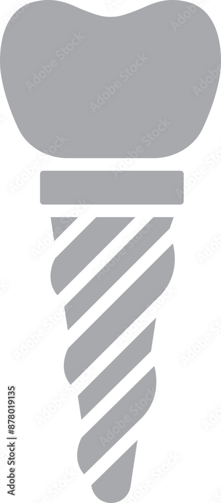 Sticker illustration of tooth implant icon.