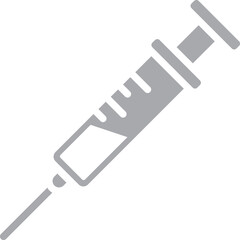 Isolated syringe icon in grey color.