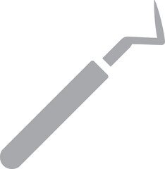 Dental probe icon in grey color.