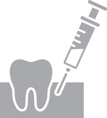 Gum injection icon for dental anesthesia.