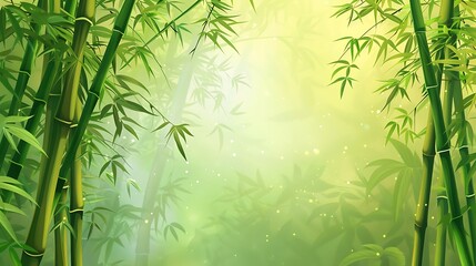 Tranquil Bamboo Forest in the Morning Mist