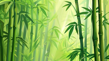 Tranquil Bamboo Forest with Sunbeams