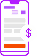 Obraz premium Online Recharge and Bill Pay App in Smartphone Icon.