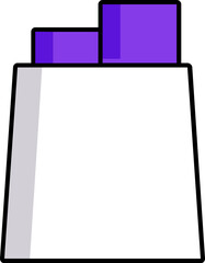 Shopping Bag Icon In Purple And White Color.