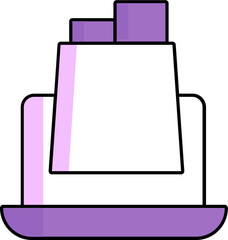 Online Shopping from Laptop Icon in Purple and White Color.