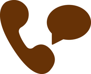 Call chat icon in brown color.